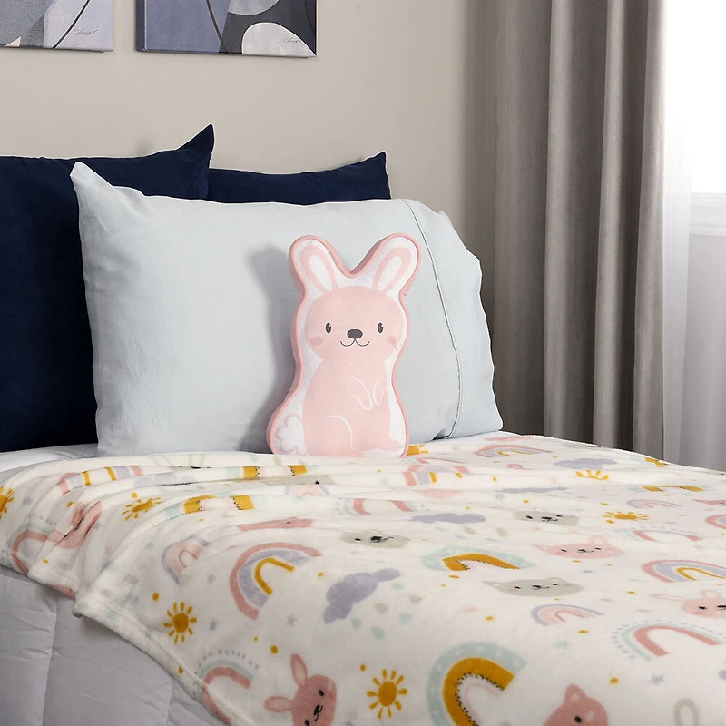 Bunny Plush Throw and Pillow Set