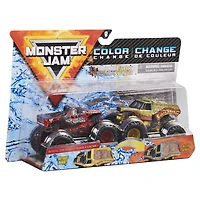 Monster Jam, Monster trucks Northern Nightmare vs. Earth Shaker officiels qui changent de couleur en métal moulé, échelle 1:64