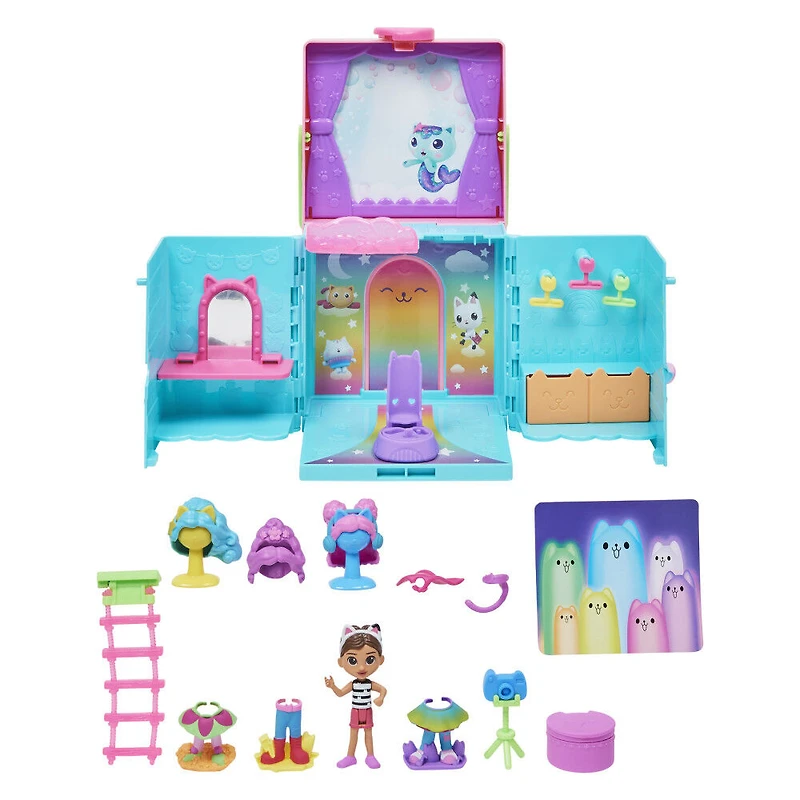 Gabby's Dollhouse, Coffret de jeu transportable Dressing arc-en-ciel avec poupée Gabby