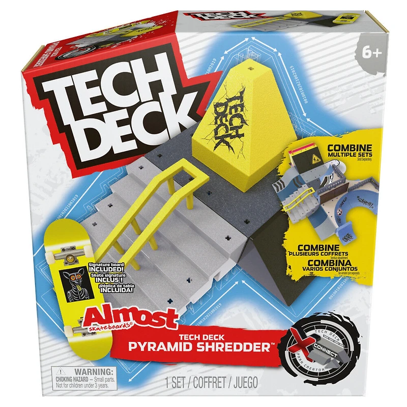Tech Deck, Pyramid Shredder, X-Connect Park Creator, Coffret rampe personnalisable à construire avec fingerboard exclusif