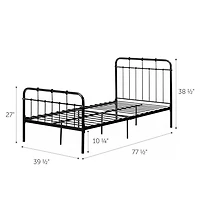 Cotton Candy Lit complet en métal Simple Noir solide