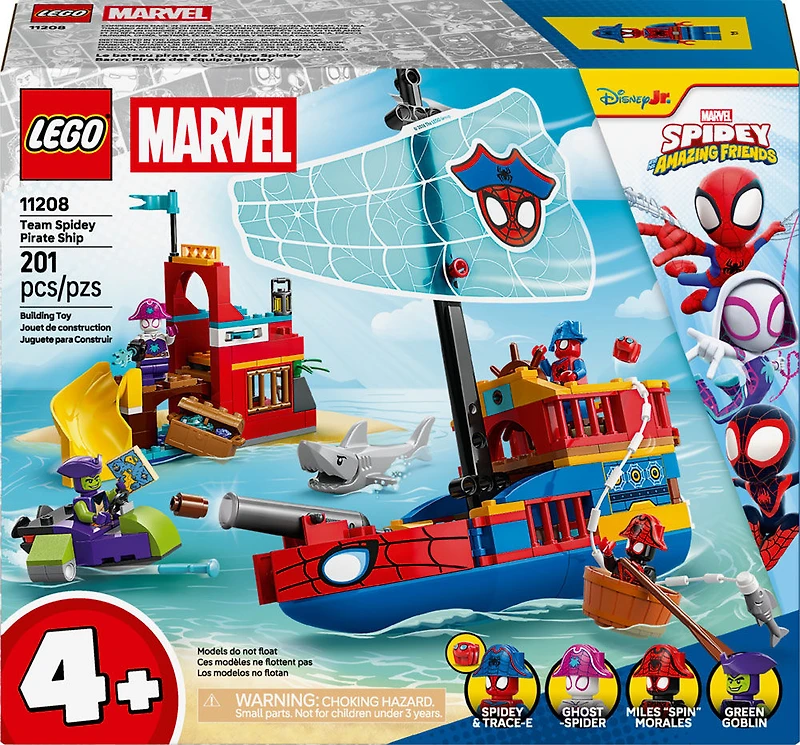 LEGO Marvel Spidey And His Amazing Friends Team Spidey Pirate Ship Kids Building Toy, Ages 4+ - 11208