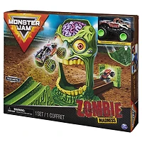 Monster Jam, Coffret officiel Zombie Madness avec monster truck Zombie authentique en métal moulé à l'échelle 1:64