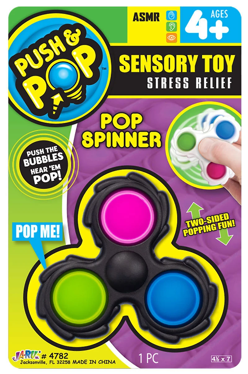 Push and Pop Sensory Toy Pop Spinner - English Edition