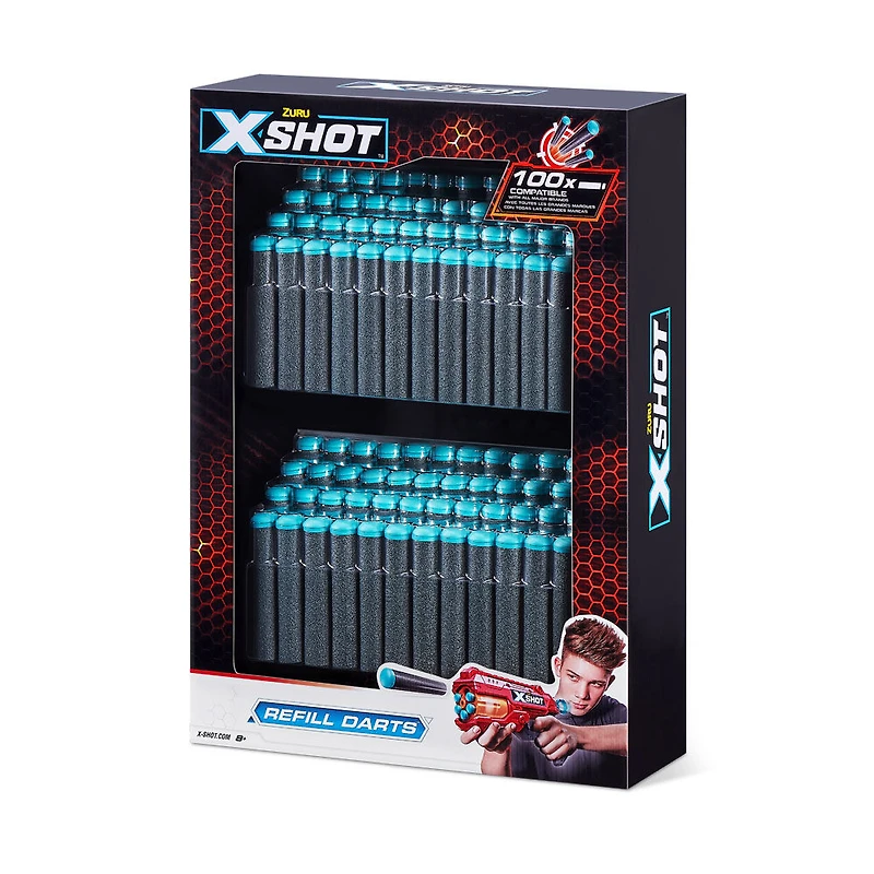 Ensemble de recharge de fléchettes en mousse X-Shot Excel (100 fléchettes)