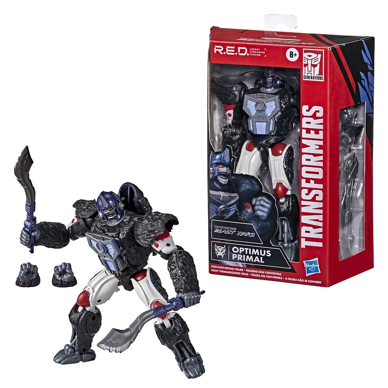 Transformers R.E.D. [Robot Enhanced Design] Optimus Primal, Non-Converting Figure, 8 and Up, 6-inch