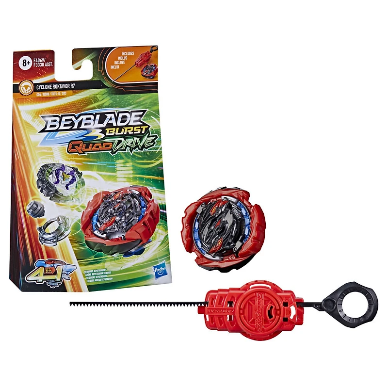 Beyblade Burst QuadDrive, Starter Pack avec toupie Cyclone Roktavor R7