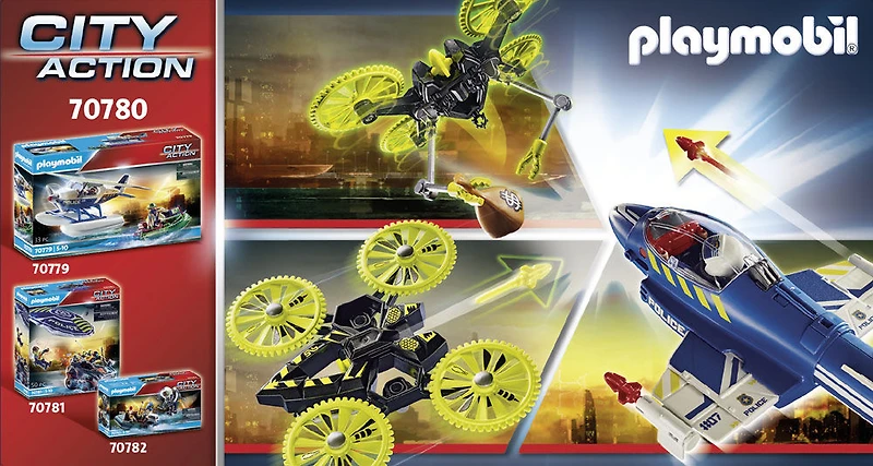 Jet de police et drone