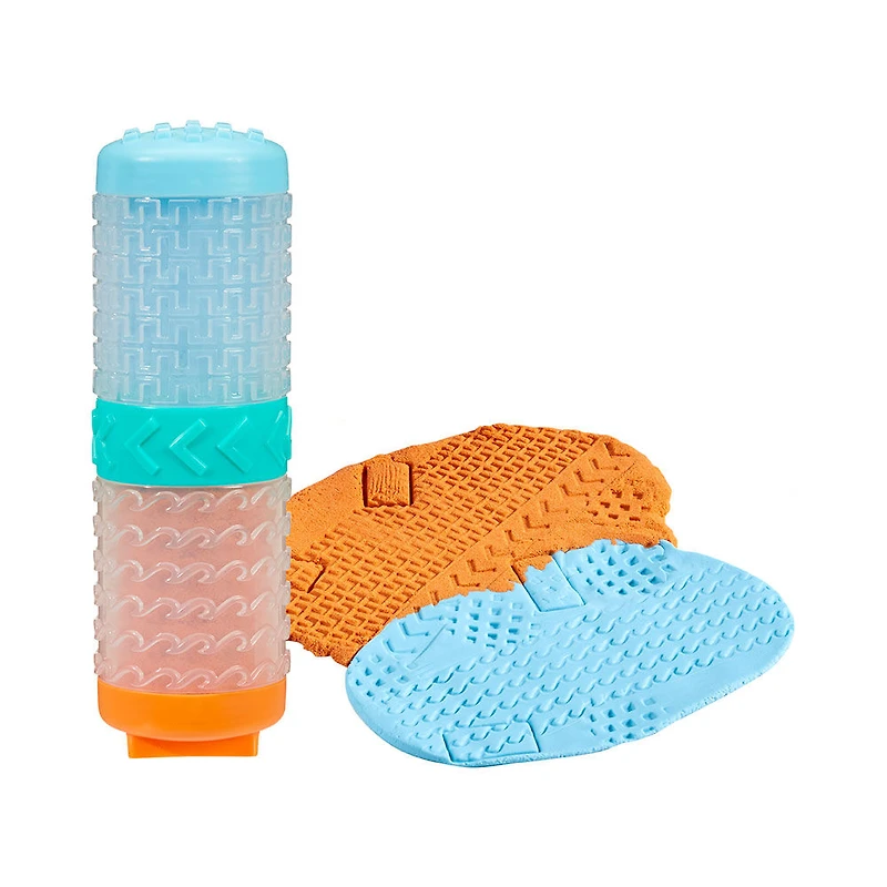 Wonder Factory Never Dry Dough & Sand Starter Set- Light Blue Dough + Orange Sand