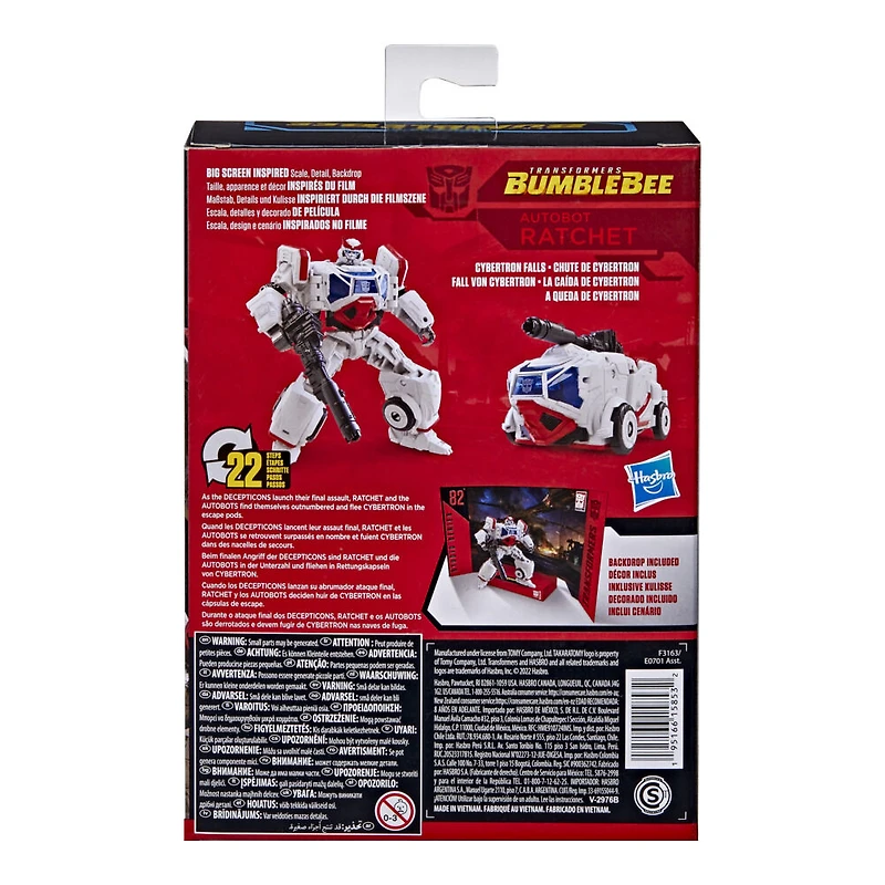 Transformers Studio Series 82, figurine Autobot Ratchet de Transformers : Bumblebee, classe Deluxe