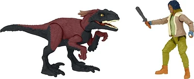 Coffret humain et dino Kayla et Dino de feu Jurassic World: Dominion avec figurine d'humain, figurine de dinosaure et accessoires