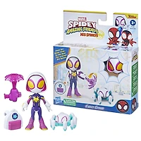 Marvel Spidey et ses Amis Extraordinaires Web-Spinners, figurine Ghost-Spider avec accessoires et toile rotative