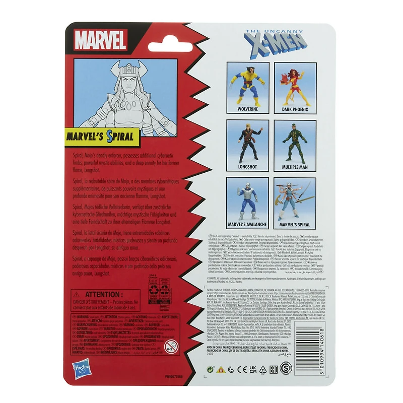 Marvel Legends Series X-Men, figurine articulée Marvel's Spiral classique de 15 cm, 8 accessoires