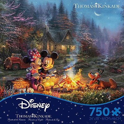 Thomas Kinkade Disney - Mickey Et Minnie Sweetheart Fire - Puzzle 750 Pièces - Édition anglaise