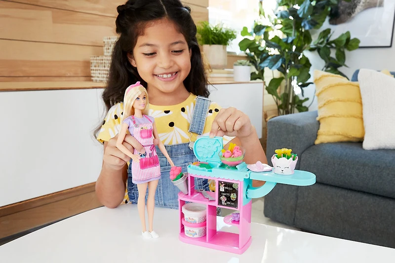 Barbie Florist Playset with Doll, Dough, Vases & More