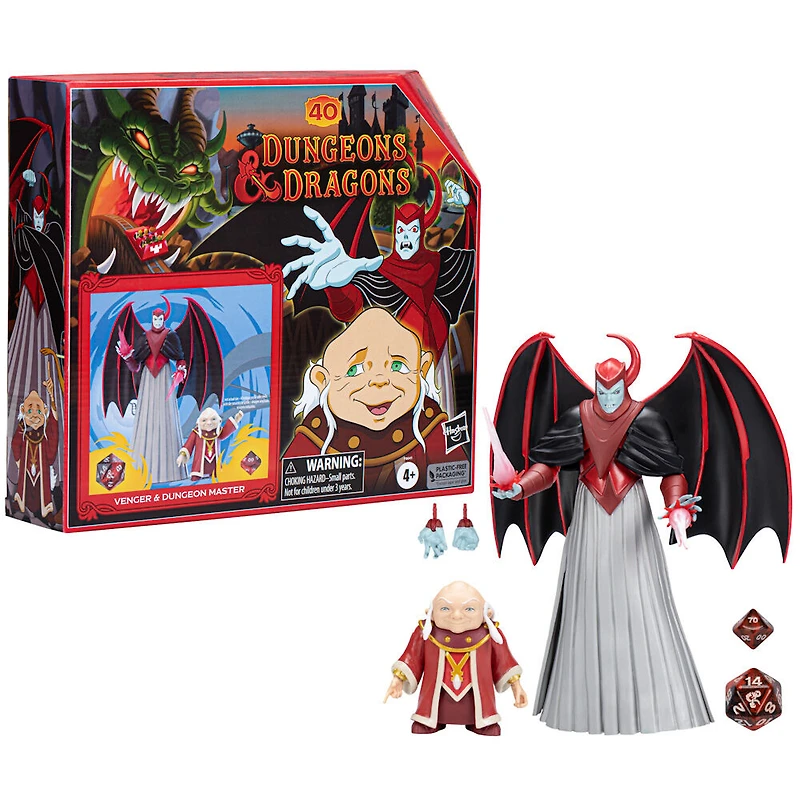 Dungeons and Dragons Cartoon Classics, pack de 2 figurines articulées DandD de 15 cm Le grand maître and Vengeur - Notre exclusivité