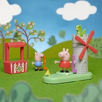 Peppa Pig Peppa's Club Peppa's Mini Golf Preschool Playset Toy, Features 2 Figures and Spinning Windmill