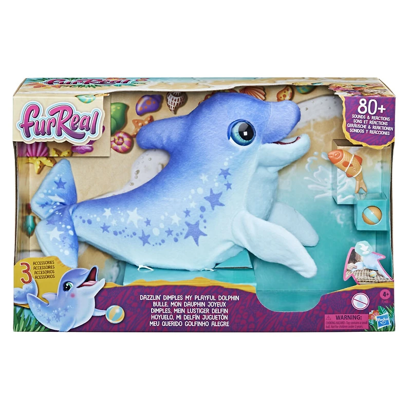 furReal Dazzlin' Dimples My Playful Dolphin, 80+ Sounds and Reactions, Interactive Toy Electronic Pet
