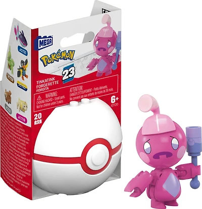MEGA  Pokémon  Figurine articulée  Forgerette, Pokéball (20pièces)
