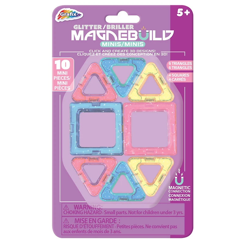 MAGNEBUILDS - 10pc Mini Magnebuilds - Glitter
