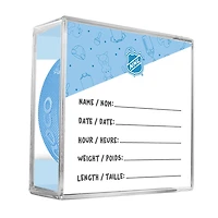 Logo du nouveau fan des Montreal Canadiens de la LNH sur une rondelle bleue dans un cube