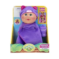 Poupée Bout d'chou Petit nouveau-né de luxe (emmailloter et aimer), yeux noisette, blanche