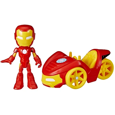 Marvel Spidey et ses Amis Extraordinaires, figurine Iron Man et son véhicule