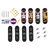Tech Deck, Coffret de 4 fingerboards Ultra DLX, Skateboards DGK, Mini skateboards personnalisables à collectionner