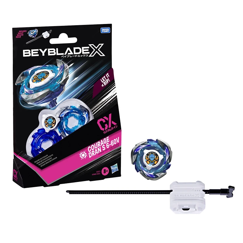 Beyblade X Starter Pack Courage Dran S 6-60V CX avec toupie et lanceur