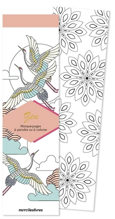Zen  Marque-pages à peindre ou à colorier - French Text