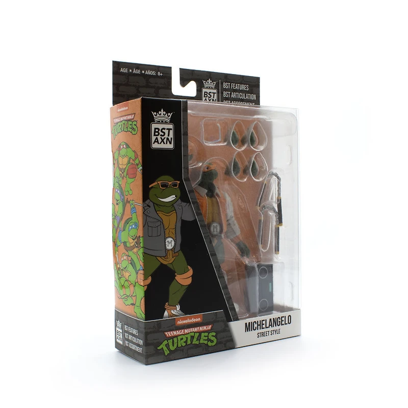 Tortues style urbain - Michelangelo en veste à écusson