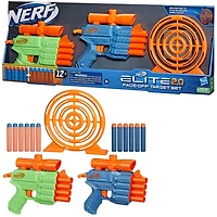 Nerf Elite 2.0 Face Off Target Set, inclut 2 blasters à fléchette, cible et 12 fléchettes Nerf Elite