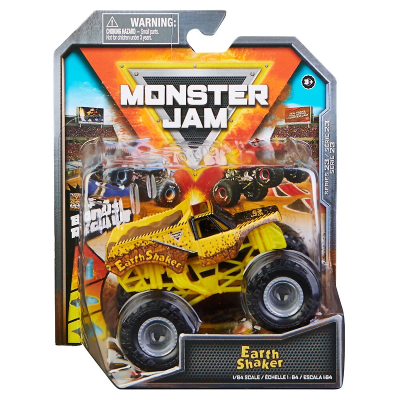 Monster Jam, Monster truck EarthShaker officiel, véhicule en métal moulé, série Arena Favorites, échelle 1:64