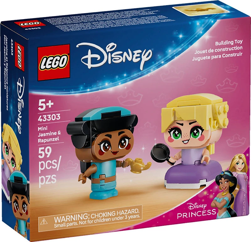 LEGO Disney Princess Jasmine et Raiponce Miniatures, Jouet de Construction Inspiré de Films de Disney pour Jeu de Simulation 43303
