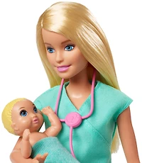 Barbie Baby Doctor Playset with Blonde Doll, 2 Infant Dolls, Toy Pieces