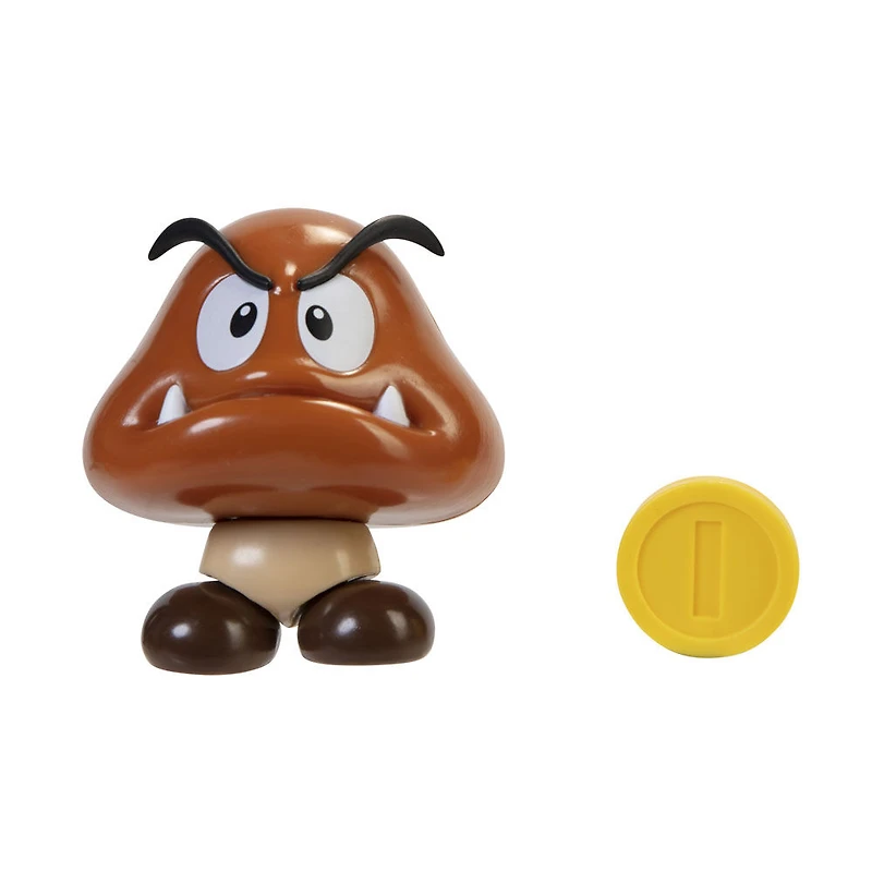  Figurines Super Mario 4 pouces - Goomba avec pièce de monnaie
