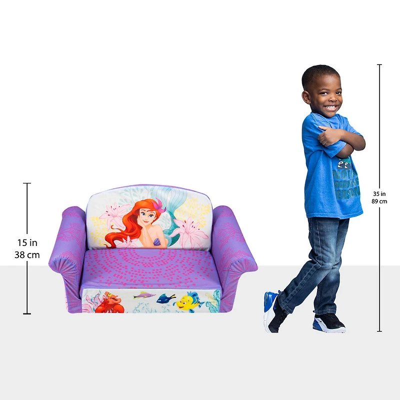 Mobilier Marshmallow - Canapé dépliable en mousse 2-en-1 pour enfants, The Little Mermaid, par Spin Master