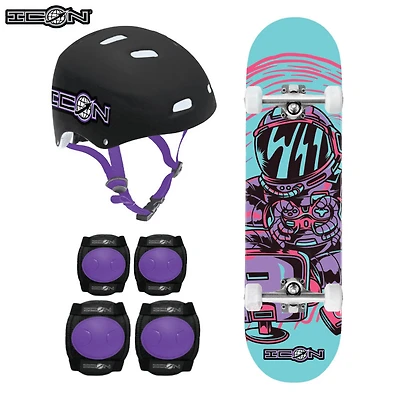 Icon ensemble combiné de planche à roulettes
