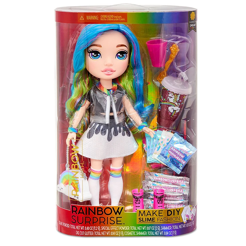 Poupée Rainbow High Rainbow Surprise de 14 pouces - poupée Rainbow Dream avec gelée à fabriquer pour vêtements