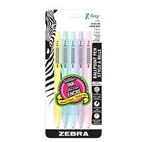 Z-Grip Pastel Barrel Retractable Ballpoint Pen Black Ink 5pk
