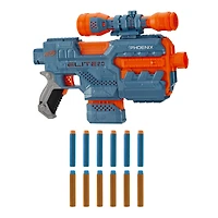 Nerf Elite 2.0, blaster motorisé Phoenix CS-6, 12 fléchettes Nerf, chargeur 6 fléchettes, viseur, rails tactiques, points de fixation