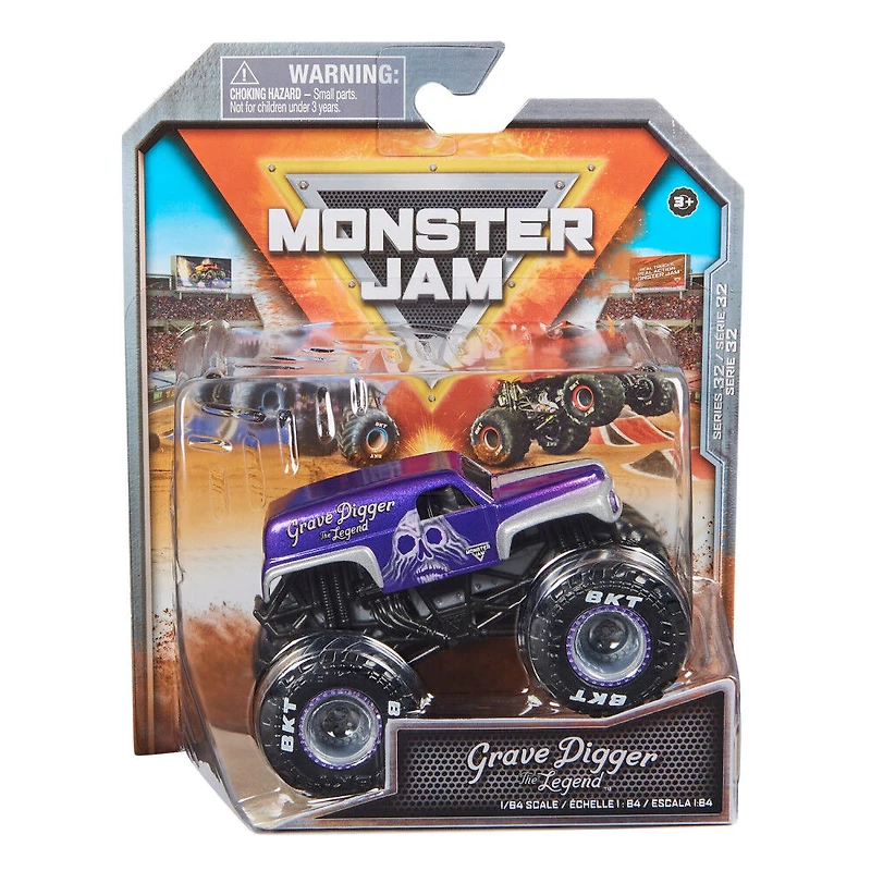 Monster Jam, Monster truck Grave Digger The Legend officiel, véhicule en métal moulé, échelle 1:64