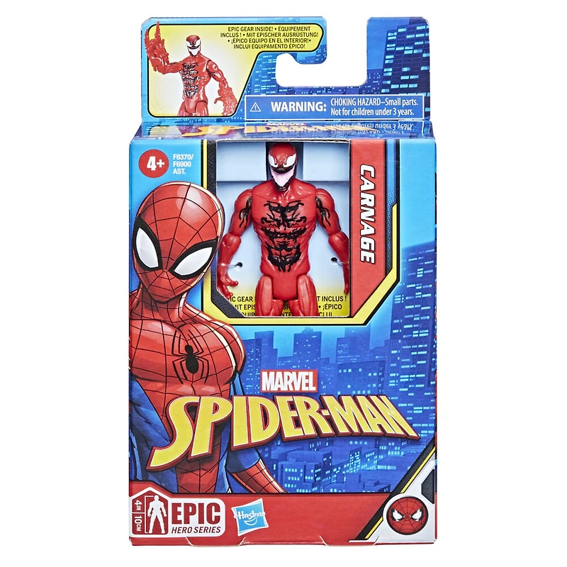 Marvel Spider-Man Epic Hero Series, figurine articulée Carnage de 10 cm avec accessoire