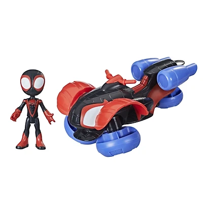 Marvel Spidey and His Amazing Friends Change 'N Go Techno-Racer Vehicle And Miles Morales