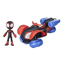Marvel Spidey and His Amazing Friends Change 'N Go Techno-Racer Vehicle And Miles Morales