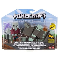 Minecraft - Dungeons - Figurines - Ravageur et Capitaine d'Invasion