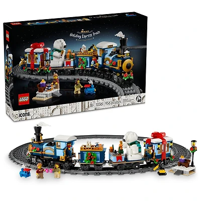 LEGO Icons Le Train Express Festif, Ensemble de Construction, Idée-Cadeau Amusante pour Noël 10361