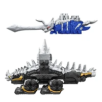 Power Ranger Dino Fury Tricera Blade Zord bleu et Stego Spike Zord noir, jouets avec système d'assemblage pour combiner Zord Link