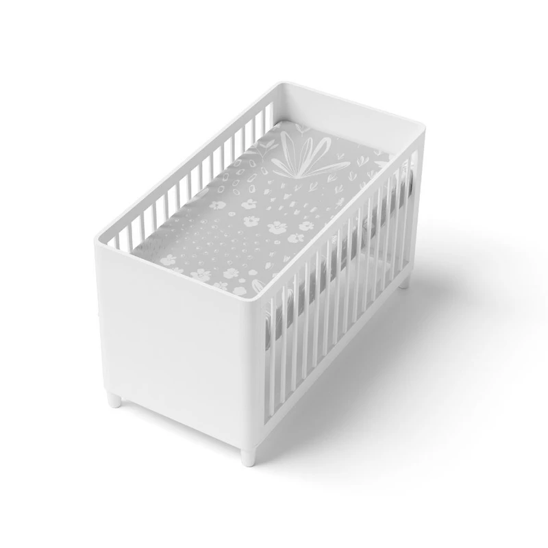 Percale Dream Crib Sheet Bunny Grey