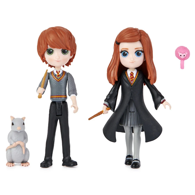 Wizarding World Harry Potter, Magical Minis Ron and Ginny Weasley Friendship Set with 2 Creatures
